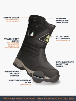 Refrigiwear Extreme Freezer Pull-On Boot -Refrigiwear 0192 Mens Extreme Pull On Insulated Waterproof 8 Inch Freezer Work Boots Black 97772.1682356204