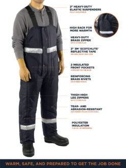 Refrigiwear Iron-Tuff® Enhanced Visibility Bib Overalls -Refrigiwear 0386 Iron Tuff Enhanced Visibility 2 Reflective Insulated High Bib Overalls 62198.1682359018