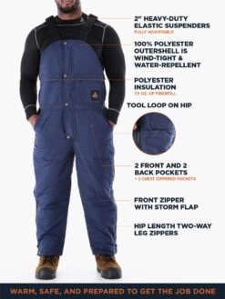 Refrigiwear ChillBreaker™ Bib Overalls -Refrigiwear 0485 Men s ChillBreaker Warm Lightweight Insulated High Bib Overalls Navy Blue 85922.1693488516