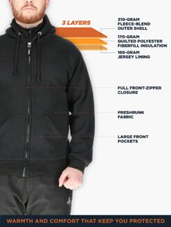 Refrigiwear Insulated Quilted Sweatshirt -Refrigiwear 0488 Insulated Quilted Sweatshirt Black 68460.1699395116