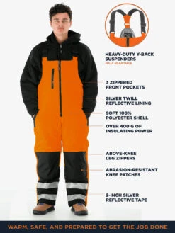 Refrigiwear HiVis Insulated Softshell Bib Overalls -Refrigiwear 0497O HiVis Insulated Softshell Bib Overalls 07959.1693487818