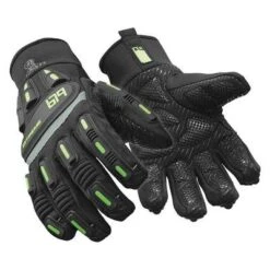 Refrigiwear Mechanics Gloves: L ( 9 ), -30°F Min Temp, Synthetic Leather With Silicone Grip, 1 PR