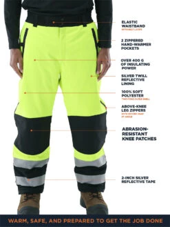 Refrigiwear HiVis Insulated Softshell Pants -Refrigiwear 7496 HiVis Insulated Softshell Pants 82656.1693487952
