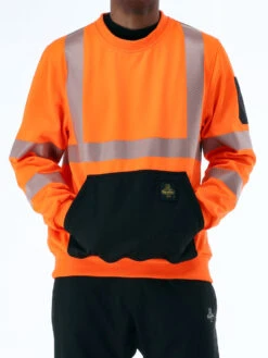Refrigiwear HiVis Crewneck Sweatshirt -Refrigiwear 8475HVO kangaroo pocket 65659.1690222792