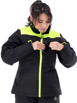 Refrigiwear Women's Two-Tone HiVis Insulated Softshell Jacket 21 Refrigiwear Women's Two-Tone HiVis Insulated Softshell Jacket -Refrigiwear 8593HVL front pocket 63097.1690222586