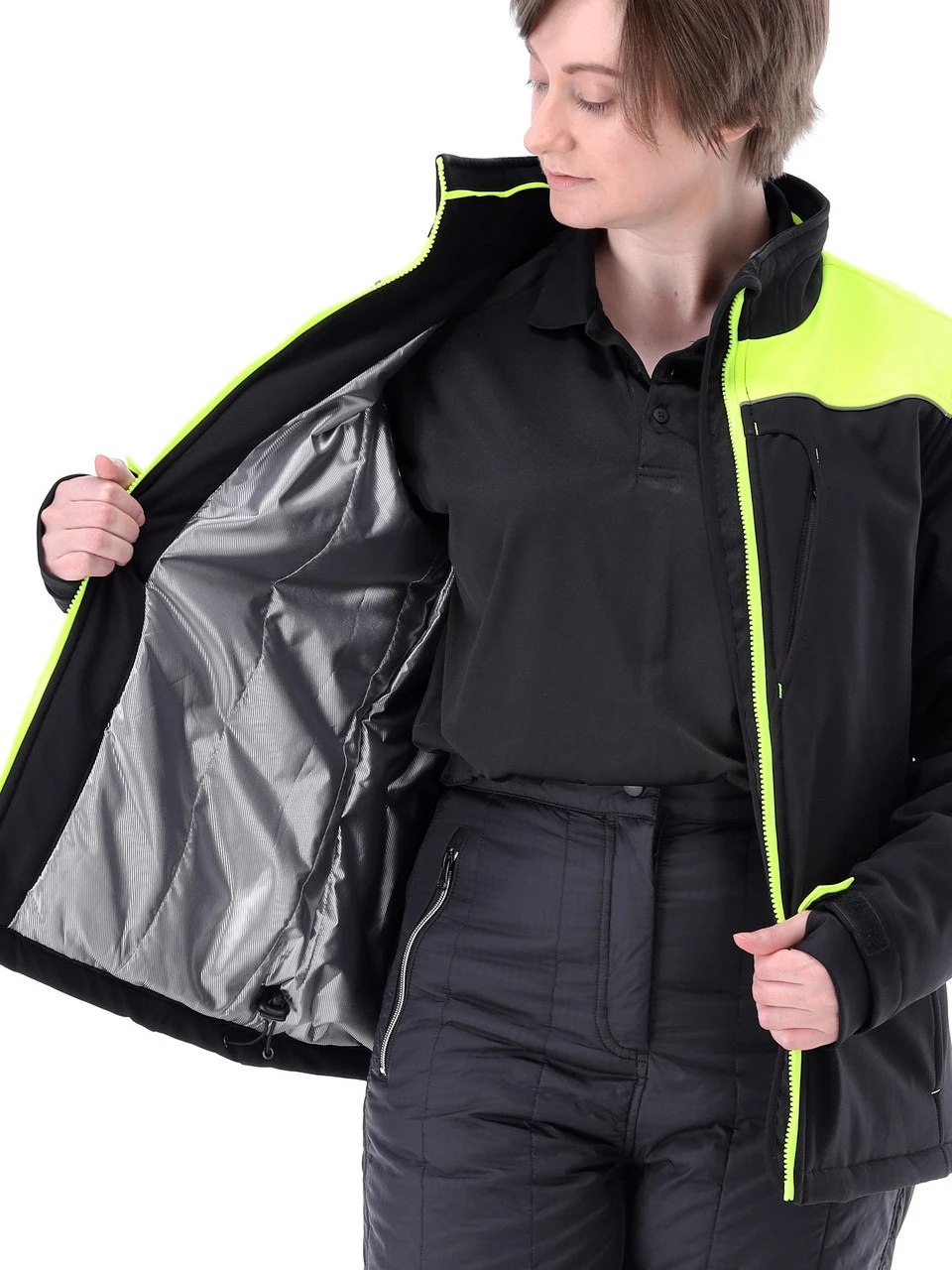 Refrigiwear Women's Two-Tone HiVis Insulated Softshell Jacket 6 Refrigiwear Women's Two-Tone HiVis Insulated Softshell Jacket - Image 6