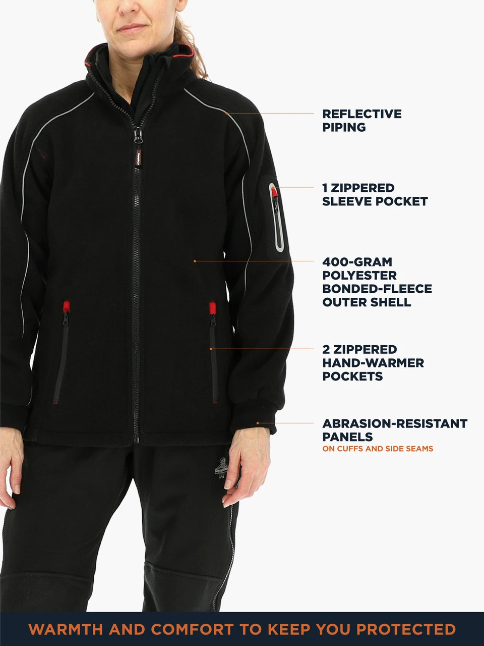 Refrigiwear Women's Hybrid Fleece Jacket 6 Refrigiwear Women's Hybrid Fleece Jacket - Image 6