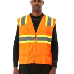 RefrigiWear Hi Vis Safety Orange Work Vest