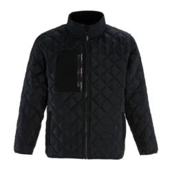 RefrigiWear Men's Insulated Diamond Quilted Jacket With Fleece Lined Collar