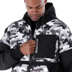 RefrigiWear Men’s Camo Diamond-Quilted Insulated Softshell Hooded Jacket -Refrigiwear GUEST 660d4c1a 361c 40a5 905b f6a62ba88253