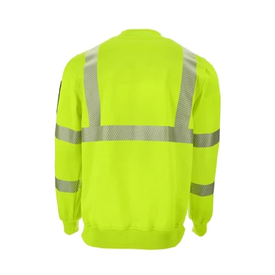 RefrigiWear High Visibility Hi Vis ANSI Type R, Class 3 Breathable Safety Crewneck Sweatshirt 2 RefrigiWear High Visibility Hi Vis ANSI Type R, Class 3 Breathable Safety Crewneck Sweatshirt - Image 2