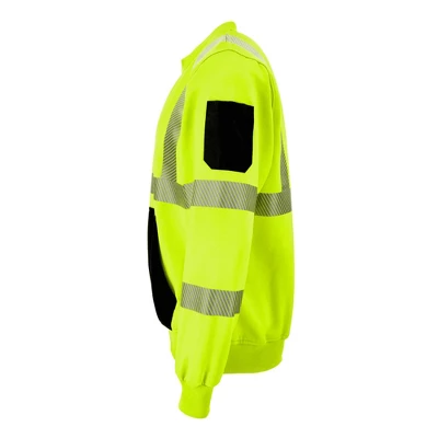 RefrigiWear High Visibility Hi Vis ANSI Type R, Class 3 Breathable Safety Crewneck Sweatshirt 5 RefrigiWear High Visibility Hi Vis ANSI Type R, Class 3 Breathable Safety Crewneck Sweatshirt - Image 5