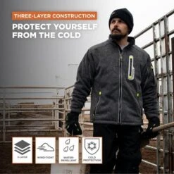 RefrigiWear Mens Warm Fleece Lined Extreme Sweater Jacket With Reflective Piping -Refrigiwear GUEST a513288d b684 491b 867d 3bdae5513eb2