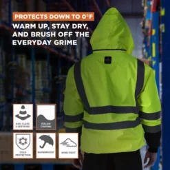 RefrigiWear HiVis Insulated Fleece Lined Waterproof Bomber Jacket -Refrigiwear GUEST ae1b1f0b 910b 4875 b72a 041fc0a163d6