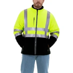 RefrigiWear Mens High Visibility Insulated Softshell Jacket With Reflective Tape
