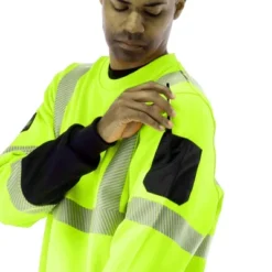 RefrigiWear High Visibility Hi Vis ANSI Type R, Class 3 Breathable Safety Crewneck Sweatshirt With Reflective Tape -Refrigiwear GUEST d704dfaa d9d8 4395 a32c 6bba93a44dca