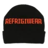RefrigiWear Soft Acrylic Knit Winter Watch Cap (Black With Logo, One Size Fits All)