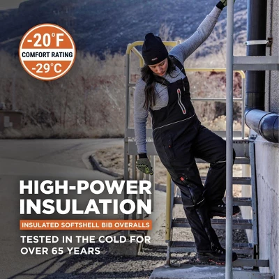 RefrigiWear Women's Insulated Softshell Bib Overalls With Reflective Piping 1 RefrigiWear Women's Insulated Softshell Bib Overalls With Reflective Piping