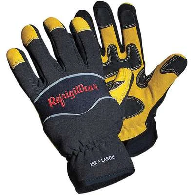 Refrigiwear Mechanics Gloves: M ( 8 ), -20°F Min Temp, Goatskin With PVC Grip, Slip-On Cuff, 1 PR 1 Refrigiwear Mechanics Gloves: M ( 8 ), -20°F Min Temp, Goatskin With PVC Grip, Slip-On Cuff, 1 PR