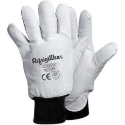 Refrigiwear Cold Protection Gloves, Fleece Lining, Knit Wrist Cuff, Gray, S, PR 1