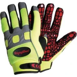 Refrigiwear Cold Protection Gloves, Fleece Lining, Knit Wrist Cuff, Hi-Visibility Lime, XL, PR 1